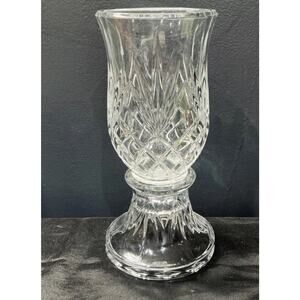 Partylite Savannah Hurricane Lamp-24% Lead Crystal 2 Pc Candle Holder Pineapple